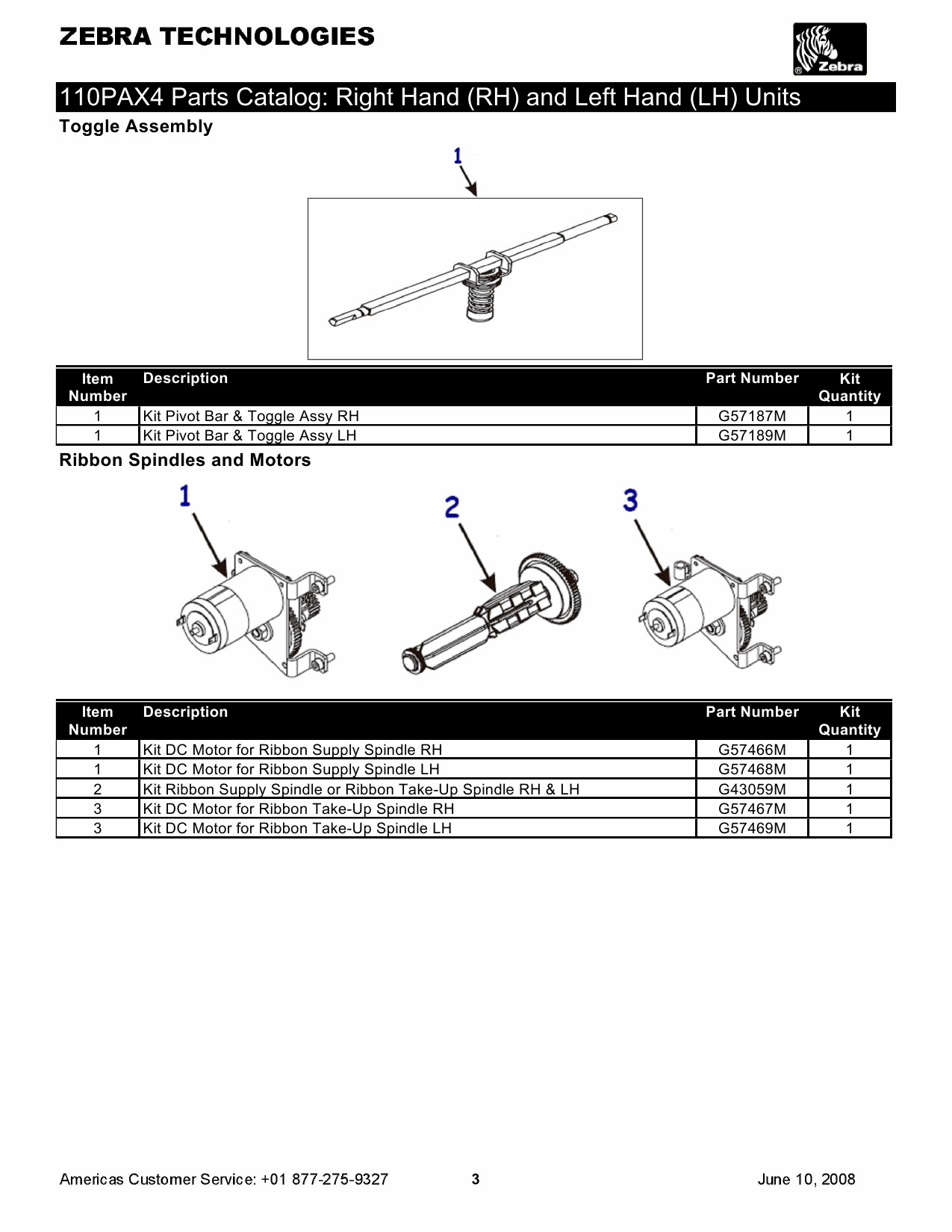 Zebra Label 110PAX4 Parts Catalog-3